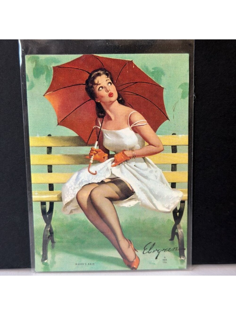 1993 Gil Elvgren Calendar Pinups Card Single #88 Queen's Rain Comic Images